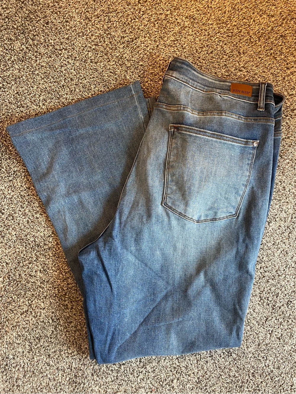 Judy Blue Women’s Blue Denim Trouser Flare Jeans Size 22W